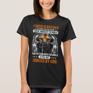 Jesus Christ Lion Cross Knight Quote Saying For Ch T-Shirt