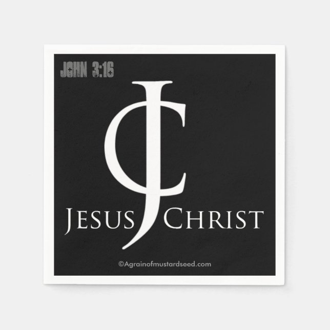 Jesus Christ Logo Christian Napkin (Front)