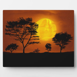 Jesus Christ Looking on Earth from Evening Moon Plaque