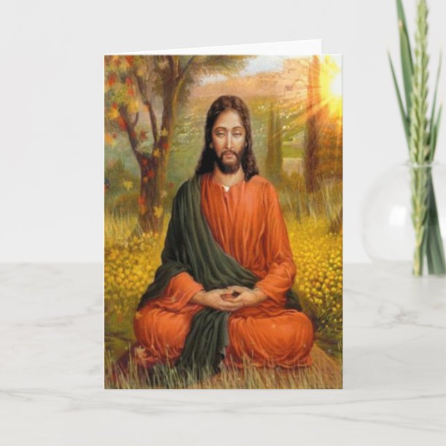 Jesus Christ Meditation Holiday Card (Front)
