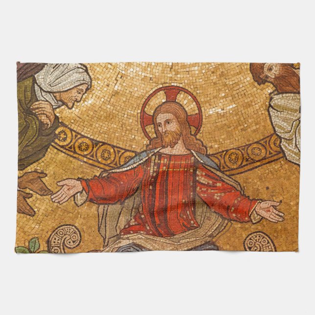jesus christ mosaic tea towel (Horizontal)