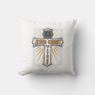 Jesus Christ My Living Hope Vintage Cross Cushion