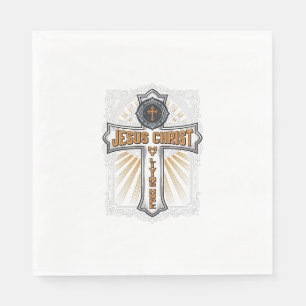 Jesus Christ My Living Hope Vintage Cross Napkin