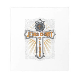 Jesus Christ My Living Hope Vintage Cross Notepad