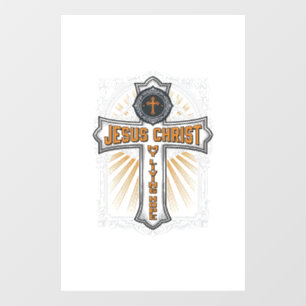 Jesus Christ My Living Hope Vintage Cross Window Cling