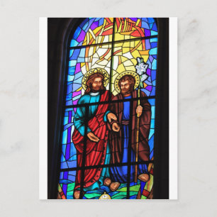 Jesus Christ my shepherd stained glass window Postcard