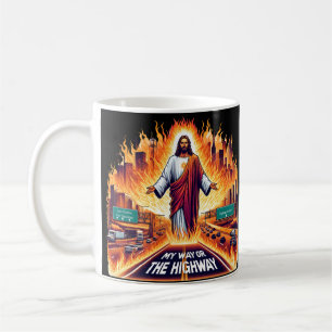 Jesus Christ My Way Or The High Way to hell Art Coffee Mug