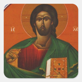 Jesus Christ Orthodox Christian Icon Square Sticker