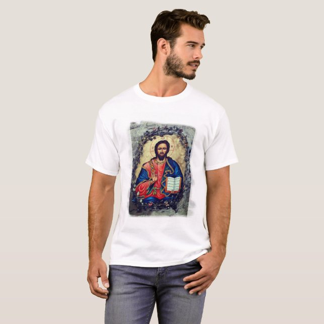 Jesus Christ Orthodox Icon  T-Shirt (Front Full)