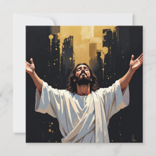 Jesus Christ Our Saviour   Black and Gold blank