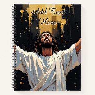 Jesus Christ Our Saviour Black and Gold Notebook