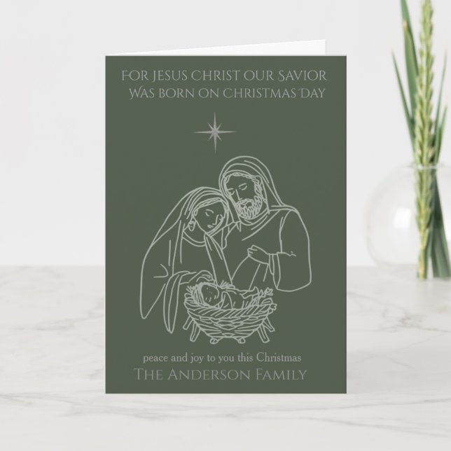 Jesus Christ Our Saviour Christian Christmas Card (Front)