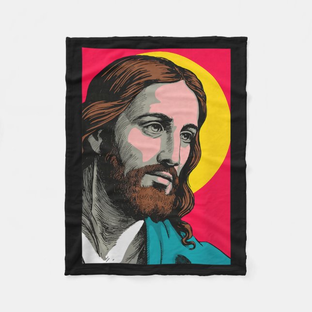 Jesus Christ P Art Religious Easter &amp; Christma Fleece Blanket (Front)