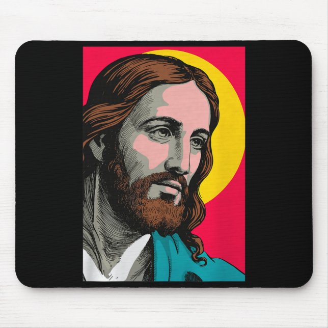 Jesus Christ P Art Religious Easter &amp; Christma Mouse Mat (Front)