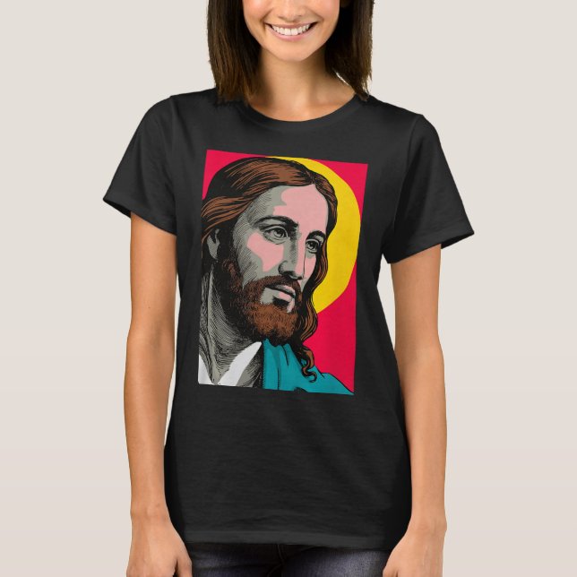 Jesus Christ P Art Religious Easter &amp; Christma T-Shirt (Front)