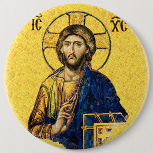 Jesus Christ Pantocrator 6 Cm Round Badge