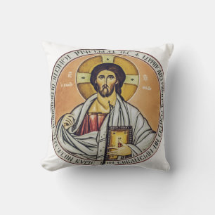 Jesus Christ Pantocrator Byzantine Icon Art Cushion