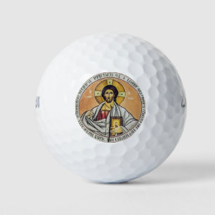 Jesus Christ Pantocrator Byzantine Icon Art Golf Balls