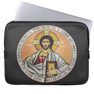 Jesus Christ Pantocrator Byzantine Icon Art Laptop Sleeve