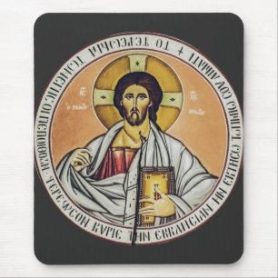 Jesus Christ Pantocrator Byzantine Icon Art Mouse Mat
