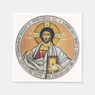 Jesus Christ Pantocrator Byzantine Icon Art Napkin