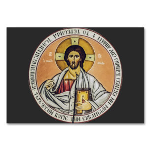 Jesus Christ Pantocrator Byzantine Icon Art Table Number