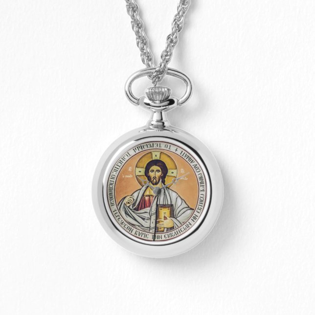 Jesus Christ Pantocrator Byzantine Icon Art Watch (Front)