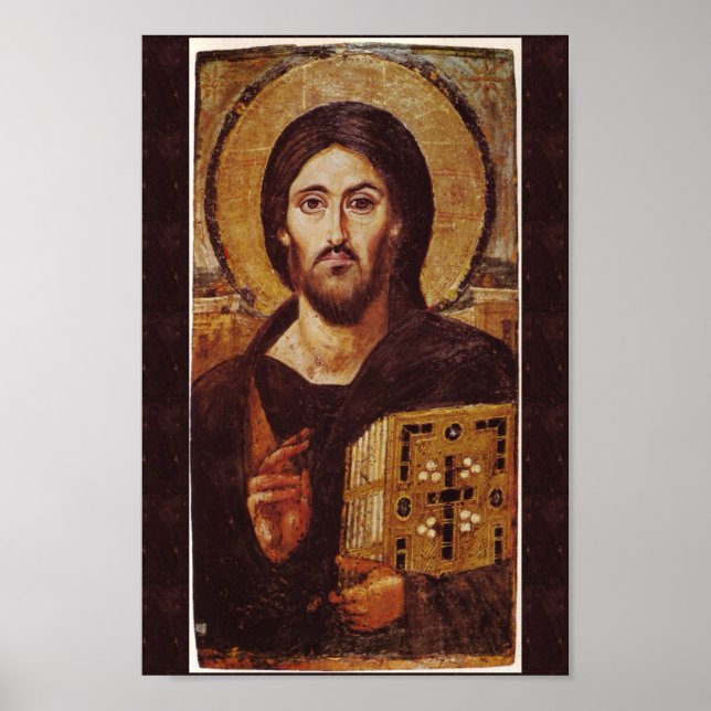 Jesus Christ Pantocrator Christian Icon Print (Front)