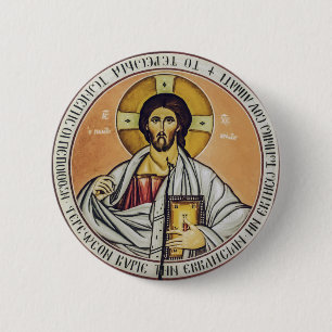 Jesus Christ Pantocrator dome of the Church 6 Cm Round Badge
