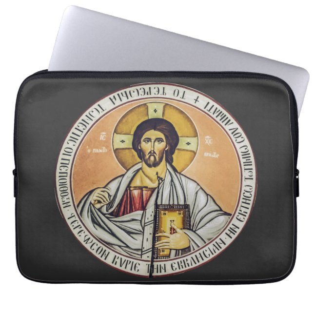 Jesus Christ Pantocrator  dome of the Church Laptop Sleeve (Front)