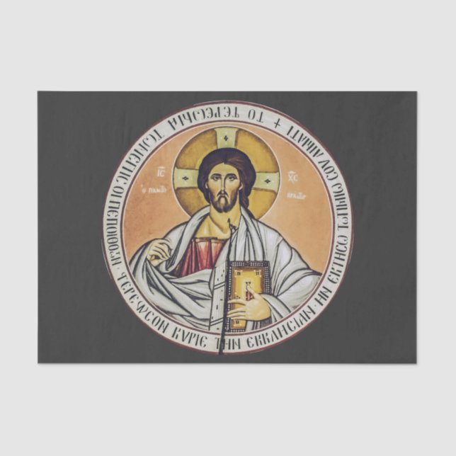 Jesus Christ Pantocrator  dome of the Church Tissue Paper (Front)