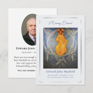 Jesus Christ, Pantocrator, Orthodox Photo Memorial Thank You Card