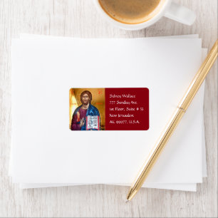 Jesus Christ Pantocrator Painting Label