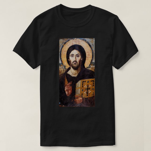 Jesus Christ Pantocrator Sinai Orthodox Christian  T-Shirt (Design Front)
