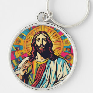 Jesus Christ Pop Art Keyring