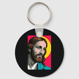 Jesus Christ Pop Art Religious Easter & Christ Key Ring