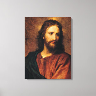 Jesus Christ, Portrait by Heinrich Hofmann Canvas Print