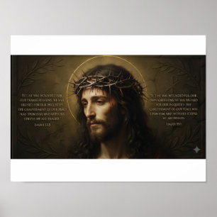 Jesus Christ Portrait Poster Christian Wall Art