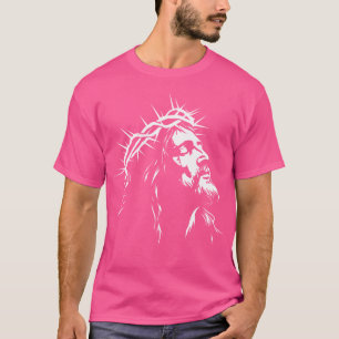Jesus Christ Portrait Stencil Art Bible Faith T-Shirt