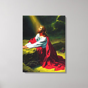 Jesus Christ Praying in the Garden of Gethsemane Canvas Print