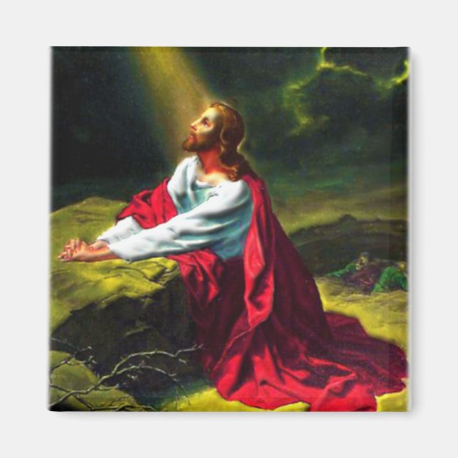 Jesus Christ Praying in the Garden of Gethsemane Magnet (Front)