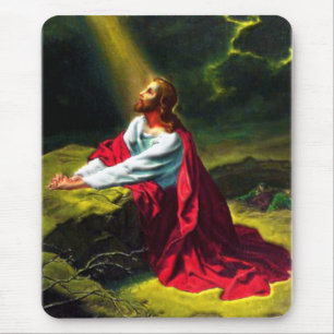 Jesus Christ Praying in the Garden of Gethsemane Mouse Mat