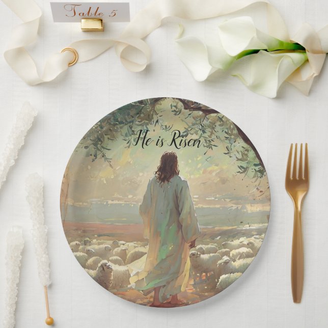Jesus Christ Religious Easter Catholic  Paper Plate (Wedding)