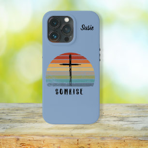  Jesus Christ Retro Sunrise Cross Christian  iPhone 13 Pro Case