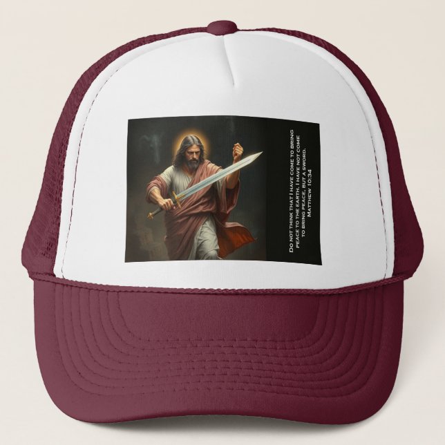 Jesus Christ Returns with a Sword Trucker Hat (Front)