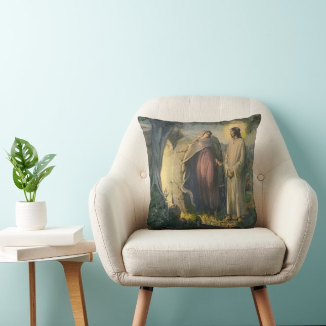 Jesus Christ Risen by the Tomb by ML Greer Cushion (Chair)