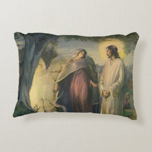 Jesus Christ Risen by the Tomb by ML Greer Decorative Cushion