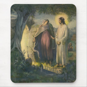 Jesus Christ Risen by the Tomb by ML Greer Mouse Mat