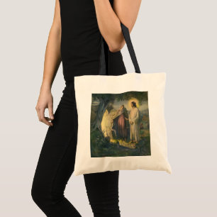 Jesus Christ Risen by the Tomb by ML Greer Tote Bag