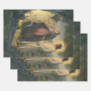 Jesus Christ Risen by the Tomb by ML Greer Wrapping Paper Sheet